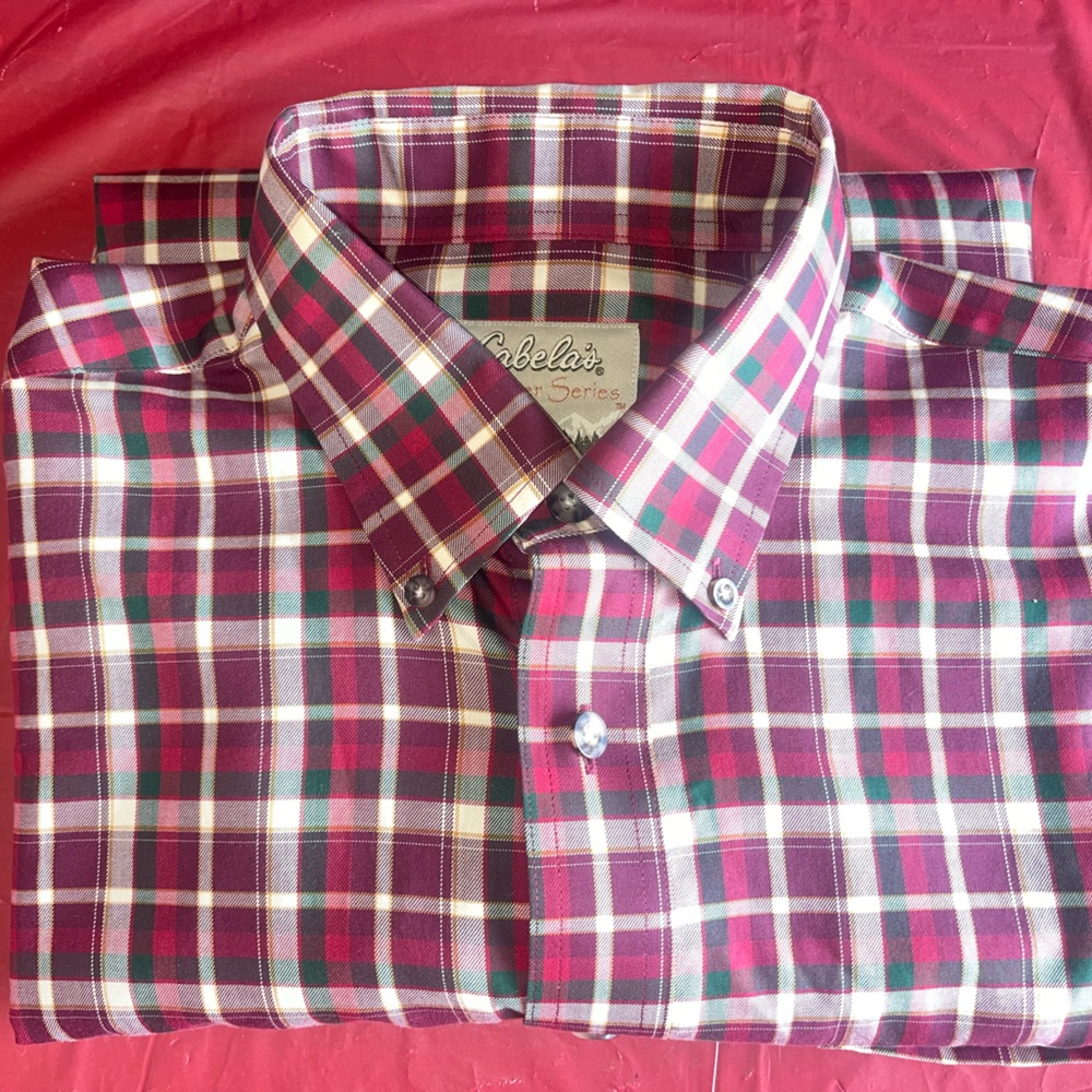 Cabela’s Outfitters Series Shirt L Tall Plaid Outdoor Flannel Hunting Fishing - Picture 2 of 7